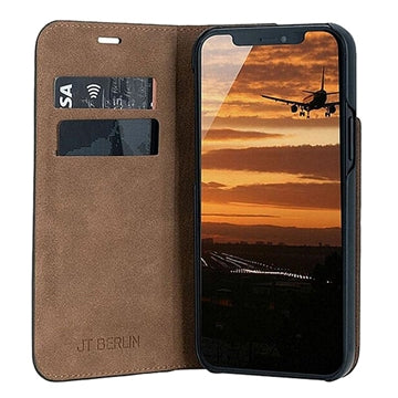 JT Berlin BookCase Tegel iPhone 14 Plus Flip Lædercover - Sort