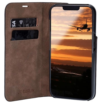 iPhone 15 JT Berlin BookCase Tegel Flip Lædercover - Sort
