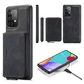 Samsung Galaxy A52 5G/A52s 5G Jeehood Aftageligt 2-i-1 Cover med Pung - Sort