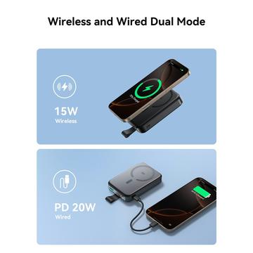 Joyroom JR-PBM11 Qi2 MagSafe Power Bank med kickstand - 10000mAh - Sort