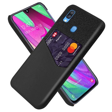 KSQ Samsung Galaxy A40 Cover med Kort Lomme - Sort