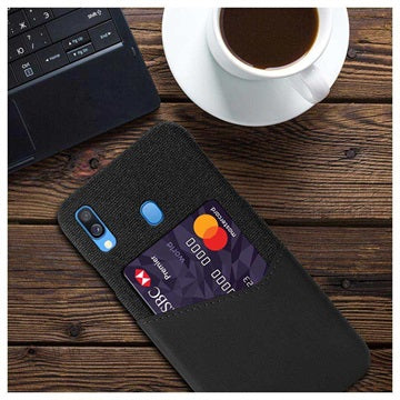 KSQ Samsung Galaxy A40 Cover med Kort Lomme - Sort