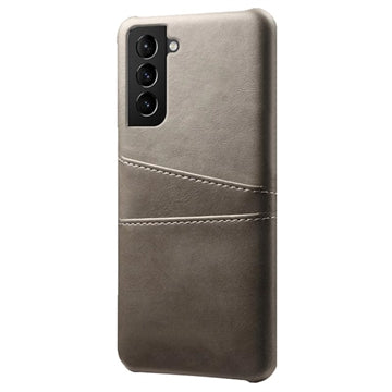 Samsung Galaxy S22 5G KSQ Belagt Plastikcover med Kortlommer - Grå