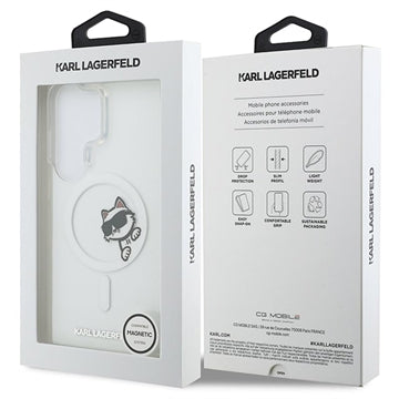 Samsung Galaxy S26 Ultra Karl Lagerfeld IML Choupette Peekaboo Logo magnetisk cover - gennemsigtigt