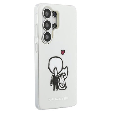 Samsung Galaxy S26 Ultra Karl Lagerfeld IML Karl&Choupette Magnetisk cover med logo på bagsiden - Gennemsigtig
