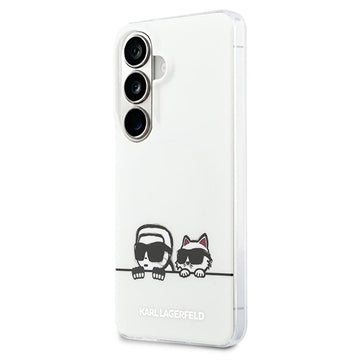 Samsung Galaxy S26+ Karl Lagerfeld IML Karl&Choupette Peekaboo Logo magnetisk cover - hvid
