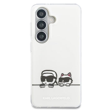 Samsung Galaxy S26+ Karl Lagerfeld IML Karl&Choupette Peekaboo Logo magnetisk cover - hvid