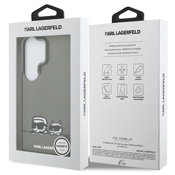 Samsung Galaxy S26 Ultra Karl Lagerfeld IML Karl&Choupette Peekaboo Logo magnetisk cover - Sort