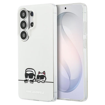 Samsung Galaxy S26 Ultra Karl Lagerfeld IML Karl&Choupette Peekaboo Logo magnetisk cover - hvid