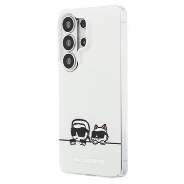 Samsung Galaxy S26 Ultra Karl Lagerfeld IML Karl&Choupette Peekaboo Logo magnetisk cover - hvid