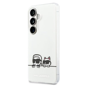 Samsung Galaxy S26 Karl Lagerfeld IML Karl&Choupette Peekaboo Logo magnetisk cover - hvid