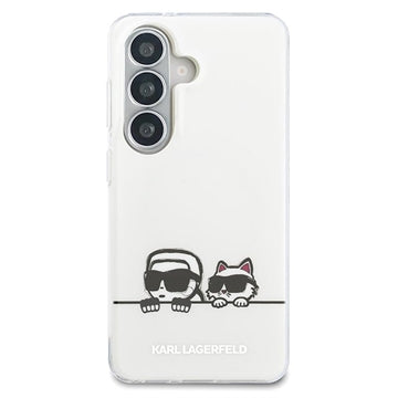 Samsung Galaxy S26 Karl Lagerfeld IML Karl&Choupette Peekaboo Logo magnetisk cover - hvid
