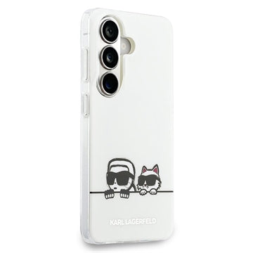 Samsung Galaxy S26 Karl Lagerfeld IML Karl&Choupette Peekaboo Logo magnetisk cover - hvid