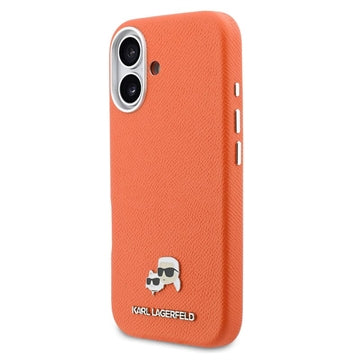 iPhone 17 Karl Lagerfeld Karl and Choupette Heads Pins Cover - MagSafe-kompatibelt - orange