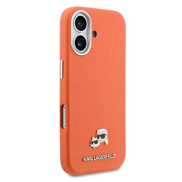 iPhone 17 Karl Lagerfeld Karl and Choupette Heads Pins Cover - MagSafe-kompatibelt - orange