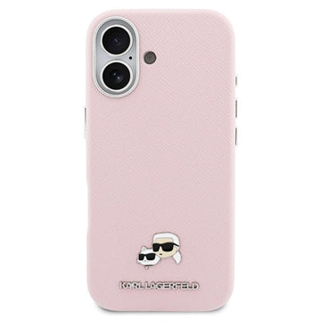 iPhone 17 Karl Lagerfeld Karl and Choupette Heads Pins Cover - MagSafe-kompatibelt - lyserød
