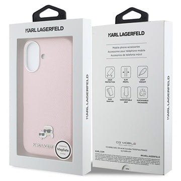 iPhone 17 Karl Lagerfeld Karl and Choupette Heads Pins Cover - MagSafe-kompatibelt - lyserød