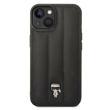 Karl Lagerfeld Quilted Puffy Ikonik Logo iPhone 14 Hybrid Cover - Sort