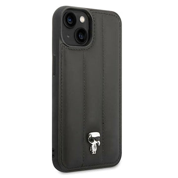 Karl Lagerfeld Quilted Puffy Ikonik Logo iPhone 14 Hybrid Cover - Sort