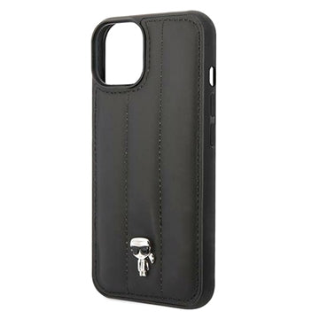 Karl Lagerfeld Quilted Puffy Ikonik Logo iPhone 14 Hybrid Cover - Sort