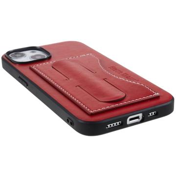 iPhone 14 Plus Belagt Cover med Kortholder og Kickstand - Rød