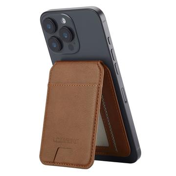 LC.IMEEKE RFID-blokerende magnetisk kortholder med kickstand - brun