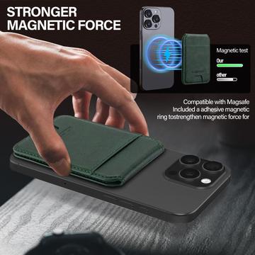 LC.IMEEKE RFID-blokerende magnetisk kortholder med kickstand - grøn