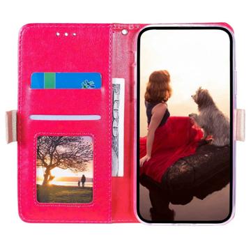 Lace Pattern Samsung Galaxy S23 5G Pung Cover - Hot pink