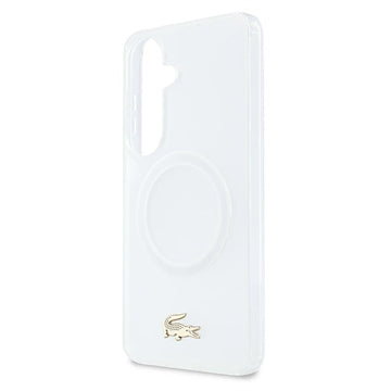 Samsung Galaxy S26 Lacoste Frosted Finish Gold Logo Hybrid Cover - MagSafe-kompatibel - Hvid