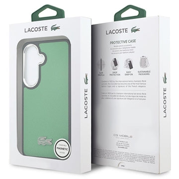 Samsung Galaxy S26+ Lacoste Iconic Petit Pique Metal Logo Cover - MagSafe-kompatibelt - Grøn