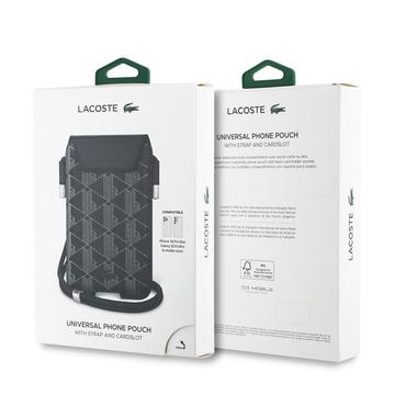 Lacoste PVC Blend Monogram Telefontaske XL - Sort