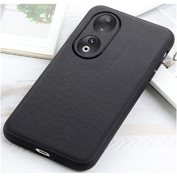 Honor 90 Læderbeklædt TPU Cover - Sort