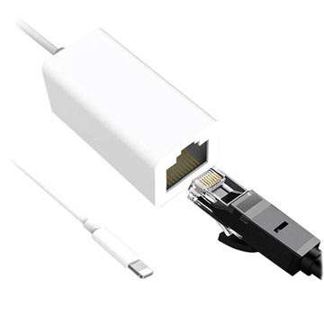 Lightning til RJ45 Ethernet LAN Wired Netværks Adapter - Hvid