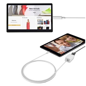 Lightning til RJ45 Ethernet LAN Wired Netværks Adapter - Hvid