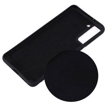 Samsung Galaxy S21 5G Liquid Silikone Cover med Strop - Sort