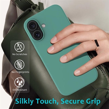 iPhone 16 Liquid Silikone Cover - Mørkegrøn