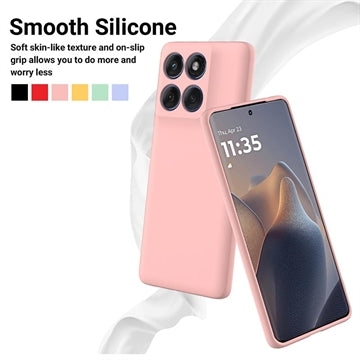 Motorola Edge 70 Flydende silikone cover med håndrem - Pink