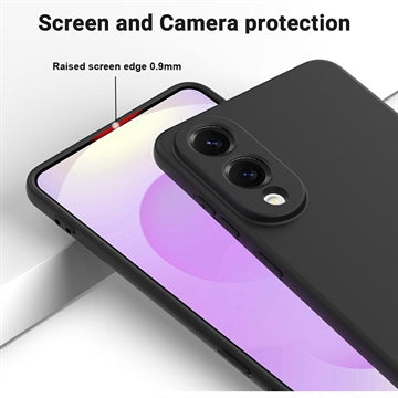 Samsung Galaxy S25 Edge Flydende silikone cover med håndrem - sort