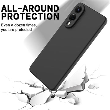 Samsung Galaxy S25 Edge Flydende silikone cover med håndrem - sort