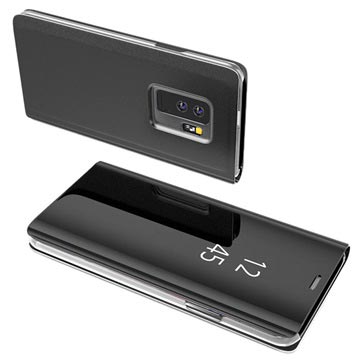 Luksus Mirror View Samsung Galaxy S9+ Flip Cover - Sort