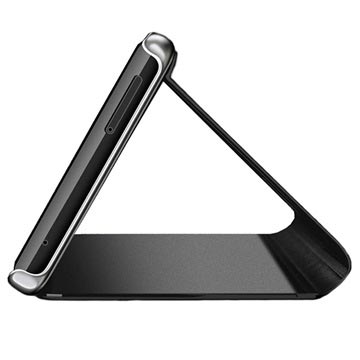 Luksus Mirror View Samsung Galaxy S9+ Flip Cover - Sort