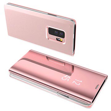 Luksus Mirror View Samsung Galaxy S9+ Flip Cover - Rødguld