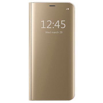 Luksus Mirror View iPhone 7/8/SE (2020)/SE (2022) Flip Cover - Guld