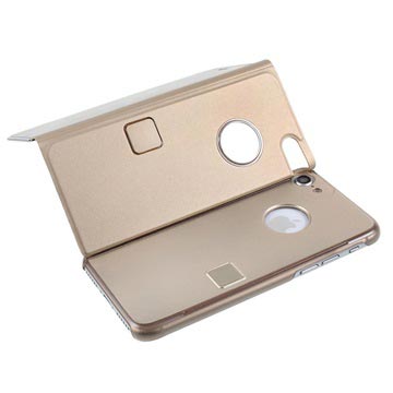Luksus Mirror View iPhone 7/8/SE (2020)/SE (2022) Flip Cover - Guld