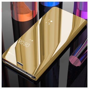 Luksus Mirror View iPhone 7/8/SE (2020)/SE (2022) Flip Cover - Guld
