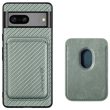 Google Pixel 7 Magnetisk Cover med Kortholder - Karbonfiber - Grøn