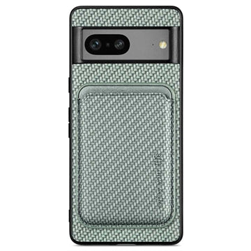 Google Pixel 7 Magnetisk Cover med Kortholder - Karbonfiber - Grøn