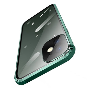 iPhone 11 Magnetisk Cover med Privatlivssikret Hærdet Glas - Sort