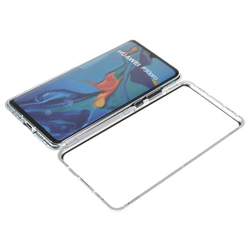 Huawei P30 Pro Magnetisk Cover med Hærdet Glas - Sølv
