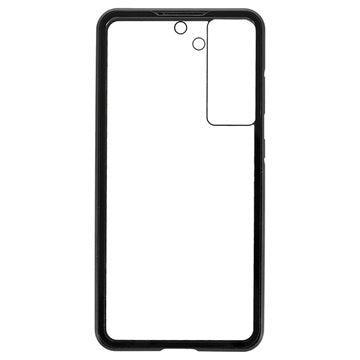 Samsung Galaxy S21 FE 5G Magnetisk Cover med Hærdet Glas - Sort